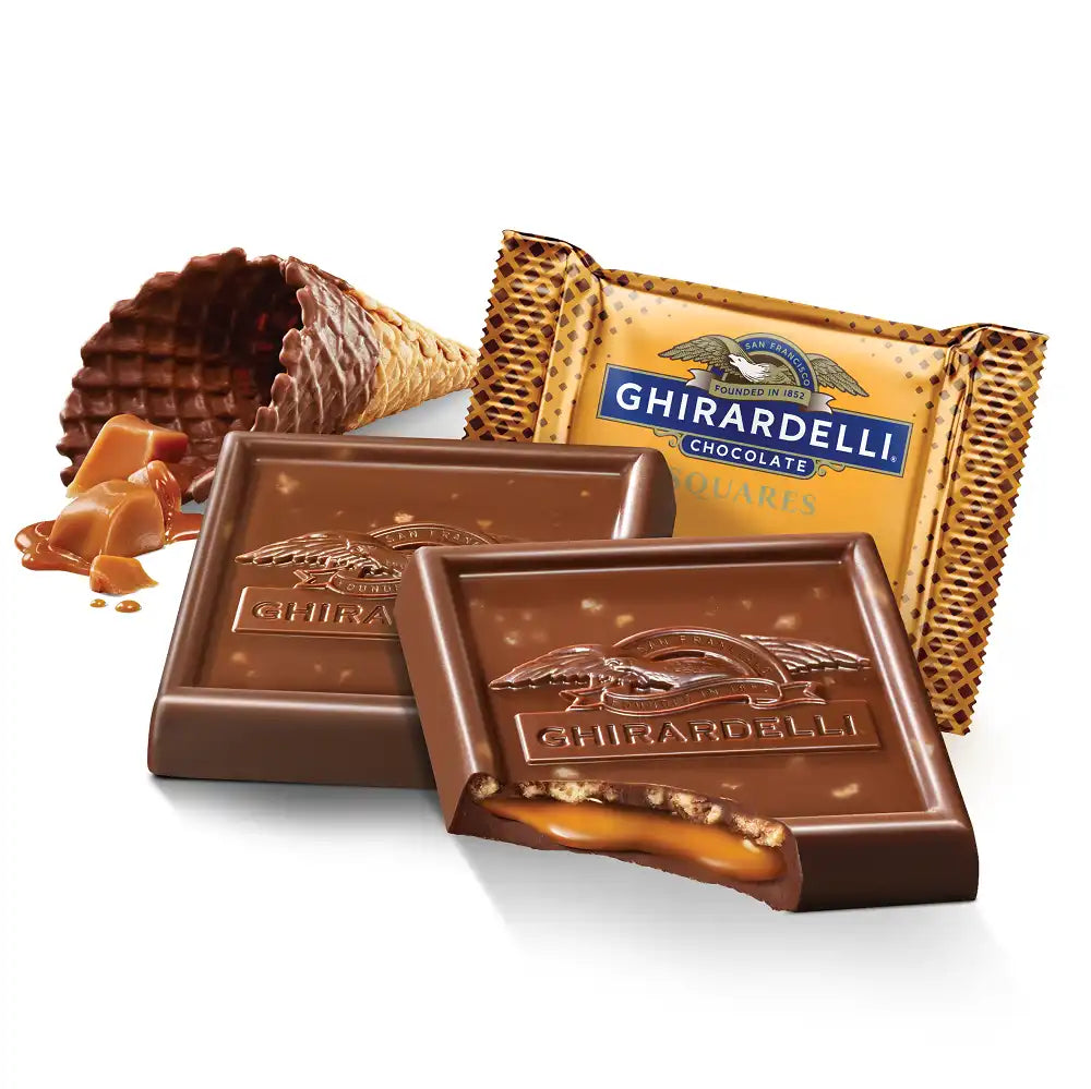 Milk Chocolate Caramel Waffle Cone SQUARES Case Pack (396 ct)